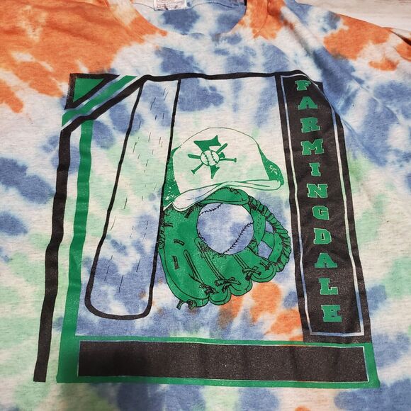 Farmingdale NY Tye Dye Shirt Size XL Hand Tye Dyed Baseball - Picture 3 of 3